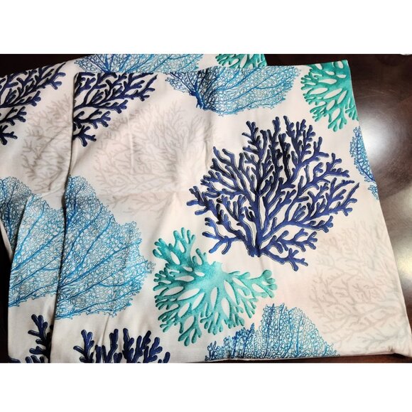 Beach Pillow Covers Soft Cases Set Coastal Cottage Decor Nautical Decoration 18" - Picture 5 of 15